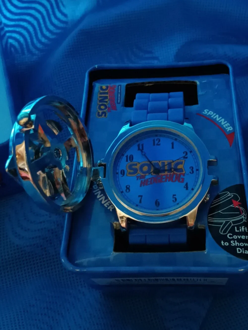 Blue Sonic The Hedgehog Fidget Spinner Watch